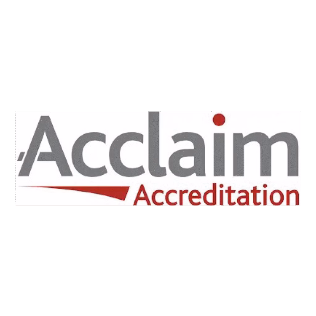 Acclaim accreditation logo for health and safety compliance